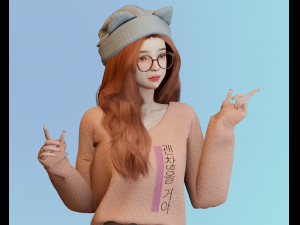Realistic Girl - Game Ready Modelo 3D