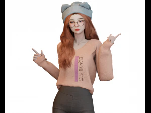 Realistic Girl - Game Ready 3D Model