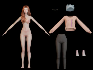 Realistic Girl - Game Ready 3D Model