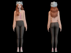 Realistic Girl - Game Ready 3D Model