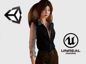 Девушка-приключение - 3D-персонаж 3D Модель