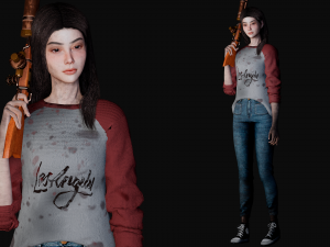 Customizable Survival Girl pack - GamerReady 3D Модель