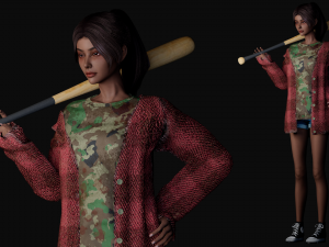 Customizable Survival Girl pack - GamerReady 3D Модель