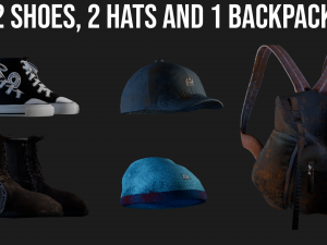 Customizable Survival Girl pack - GamerReady 3D Модель