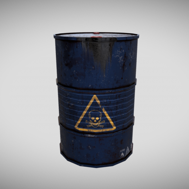 Oil Barrel - Low Poly - 4k textures Modelo 3D .c4d .max .obj .3ds .fbx .stl .blend 