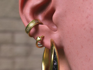 M3D Stone Jewelry Earring Pack for Genesis 9 - 2023 CG テクスチャ