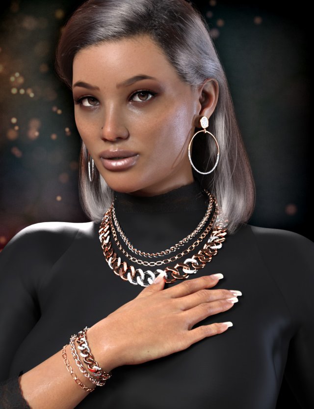 Chain Jewelry for Genesis 9 3D Model .c4d .max .obj .3ds .fbx .stl .blend 