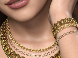 Chain Jewelry for Genesis 9 3D Model