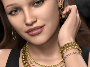 Chain Jewelry for Genesis 9 3D Model