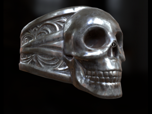 Skull ring silver 3D 打印模型