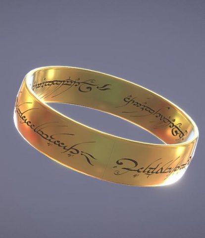 One Ring Print 3D Print Model .c4d .max .obj .3ds .fbx .stl .blend 