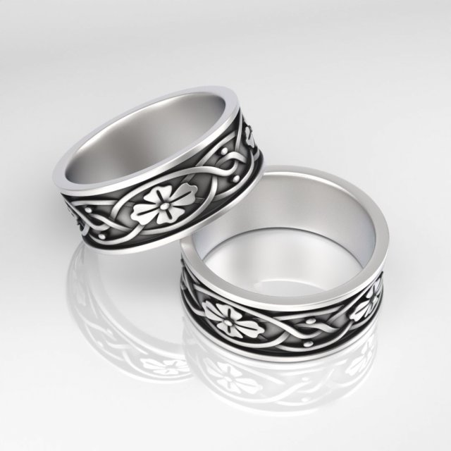 3D Ring with Ornament5 model Modello di stampa 3D .c4d .max .obj .3ds .fbx .stl .blend 