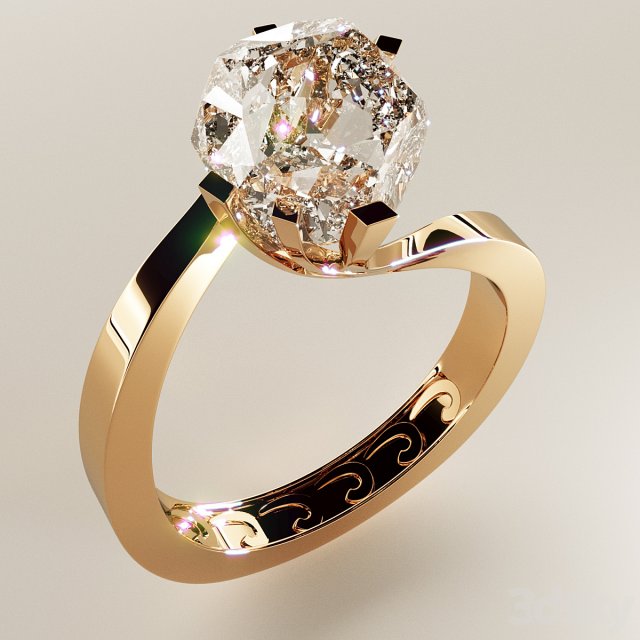 Ring jewelry classical 3D Print Modèles 3D en vedette .c4d .max .obj .3ds .fbx .stl .blend 
