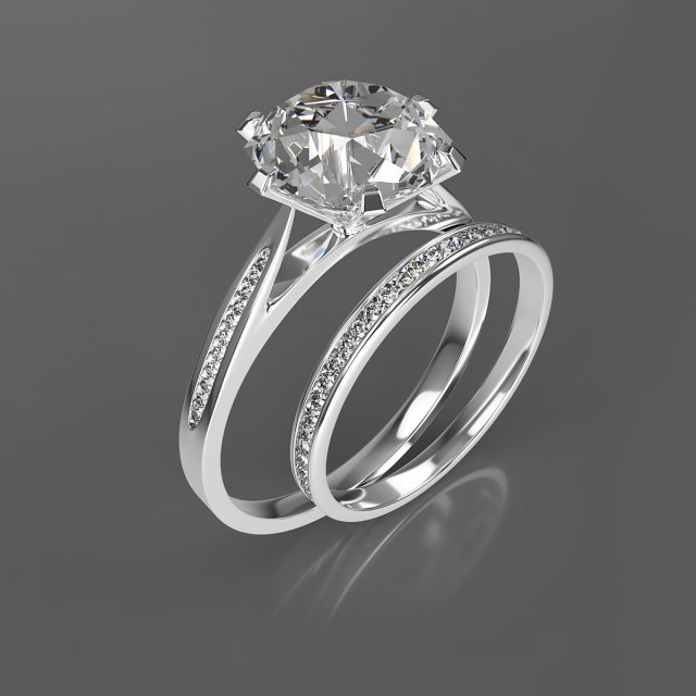 Jewelry-diamond ring 3Dプリントモデル .c4d .max .obj .3ds .fbx .stl .blend 