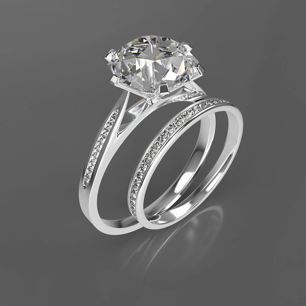 Jewelry-diamond ring 3D Print Model .c4d .max .obj .3ds .fbx .stl .blend 