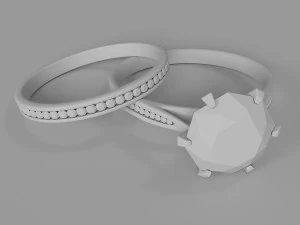 Jewelry-diamond ring 3D Print Model