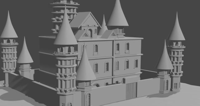 Castle 3D Model .c4d .max .obj .3ds .fbx .stl .blend