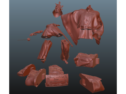 Sekiro Isshin the Sword Saint V3 Fully updated model 3D 打印模型