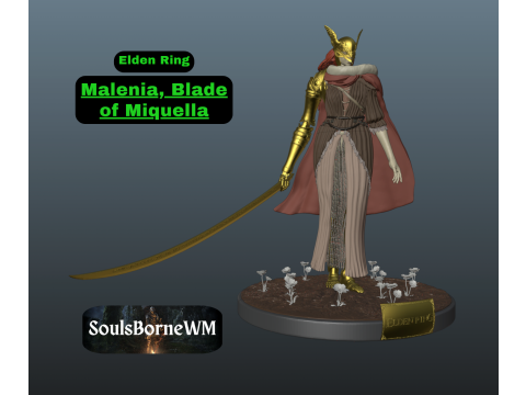 Elden Ring Malenia Blade of Miquella V2 Remake With Bonus 3Dプリントモデル