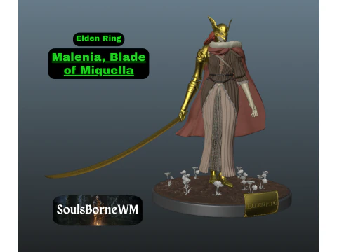 Elden Ring Malenia Blade of Miquella V2 Remake mit Bonus 3D Druckmodell