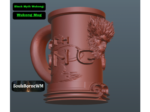 Black Myth Wukong Bonus Wukong Mug 3D प्रिंट मॉडल