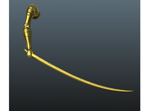 Malenia Helmet with Prosthetic and Katana 3D Baskı Modeli