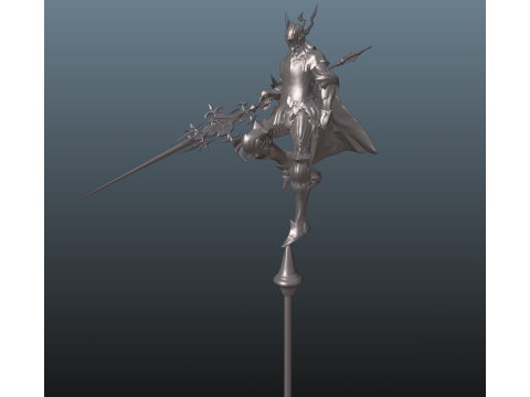 Final Fantasy XVI Knight of the Blinding Dawn a bonus spear 3D Print Model