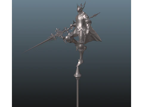 Final Fantasy XVI Knight of the Blinding Dawn a bonus spear 3D Print Model