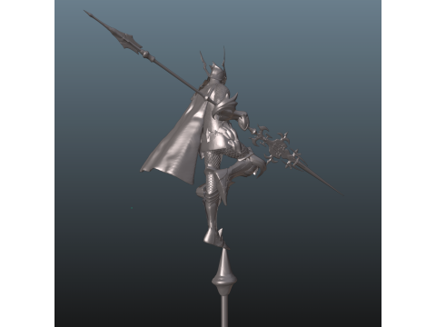 Final Fantasy XVI Knight of the Blinding Dawn a bonus spear 3D Print Model