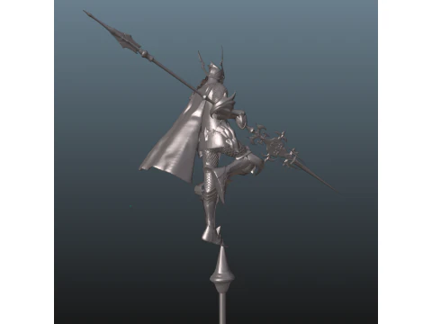 Final Fantasy XVI Knight of the Blinding Dawn a bonus spear 3D Print Model