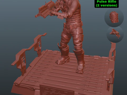 &Ouml;l&uuml; Uzay Pozu 4 3D Baskı Modeli