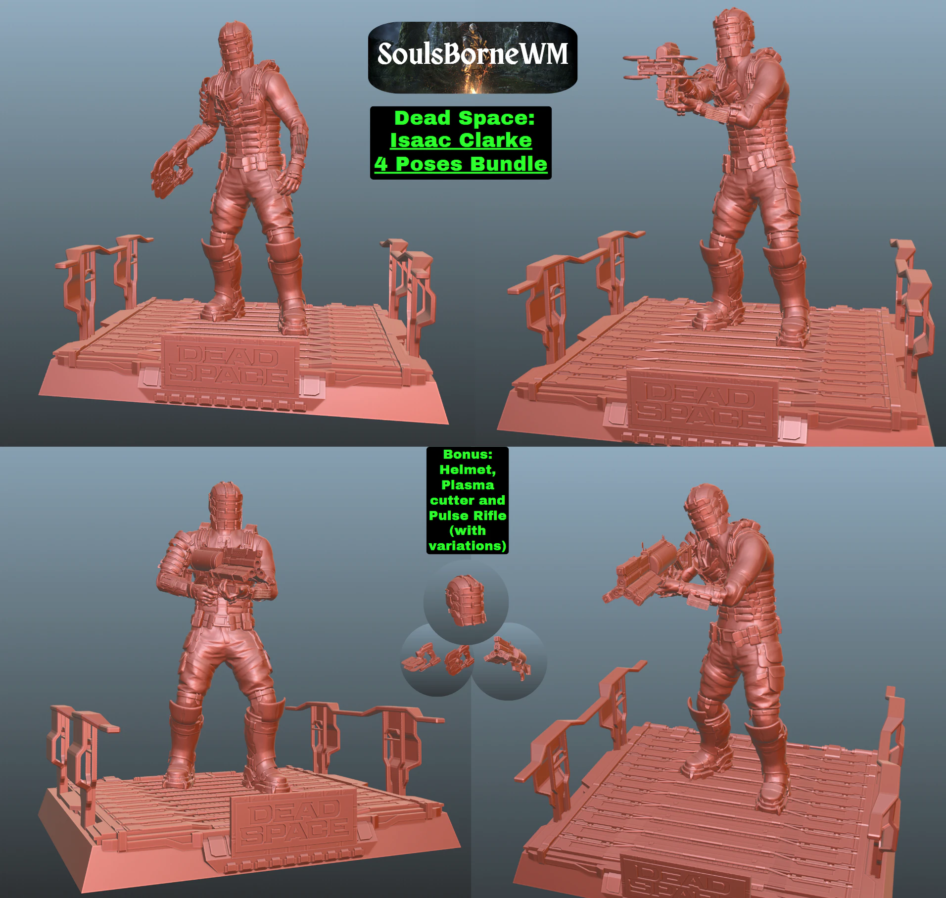 Dead Space 4 Poses bundle 3D Print Model .c4d .max .obj .3ds .fbx .stl .blend 