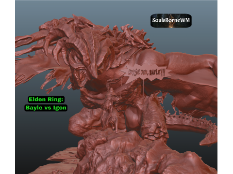 Bayle vs Igon STL Elden Ring 3D Print Model
