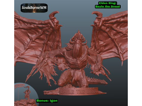 Bayle Open Wings STL Elden Ring 3D Print Model