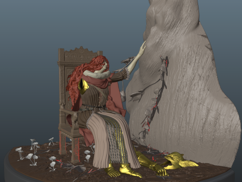 Malenia Sitting on The Chair Elden Ring 3D Принт Модель