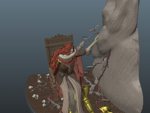 Malenia Sitting on The Chair Elden Ring 3D Принт Модель