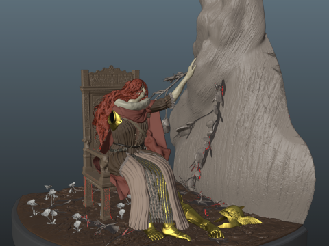 Malenia Sitting on The Chair Elden Ring 3D Принт Модель