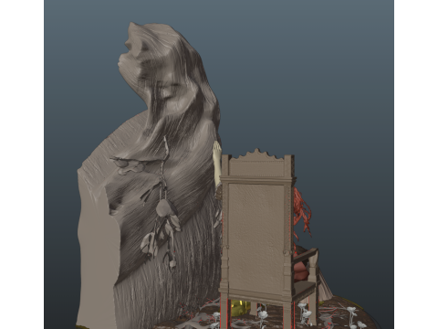 Malenia Sitting on The Chair Elden Ring 3D Принт Модель