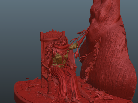 Malenia Sitting on The Chair Elden Ring 3D Принт Модель