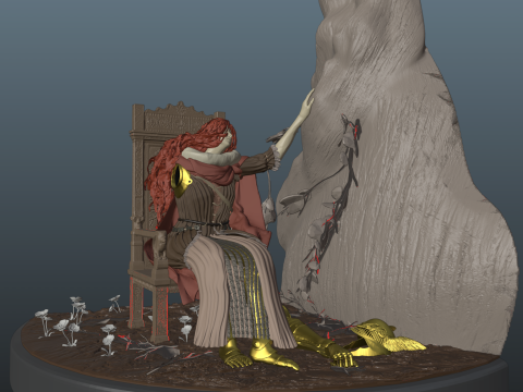 Malenia Sitting on The Chair Elden Ring 3D Принт Модель