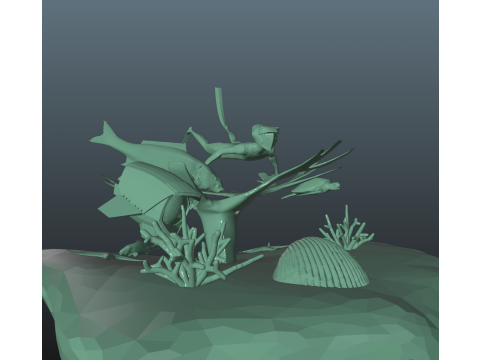 Abzu Diorama 3Dプリントモデル