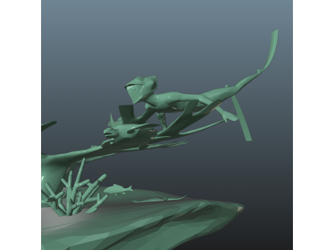 Abzu Diorama 3Dプリントモデル