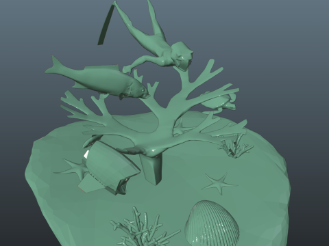 Abzu Diorama 3Dプリントモデル