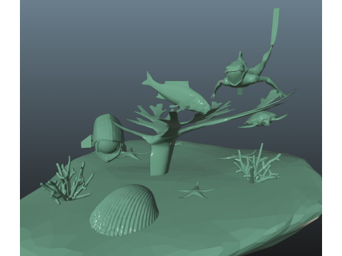 Abzu Diorama 3Dプリントモデル