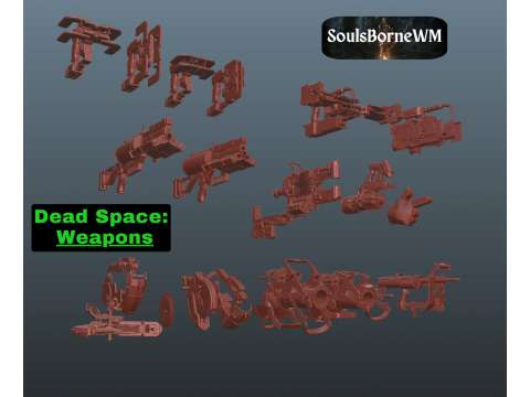 Dead Space Weapons pack 3D Print Model