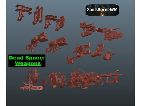 Pacote de armas Dead Space Modelo de Impressão 3D