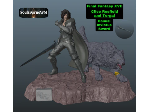 Final Fantasy XVI Clive ve Torgal Paketi 3D Baskı Modeli