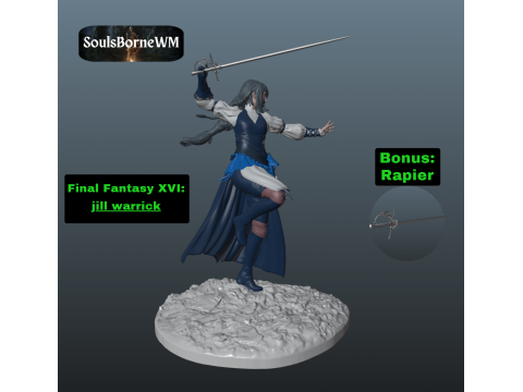 Final Fantasy 16 Jill Warrick 3Dプリントモデル