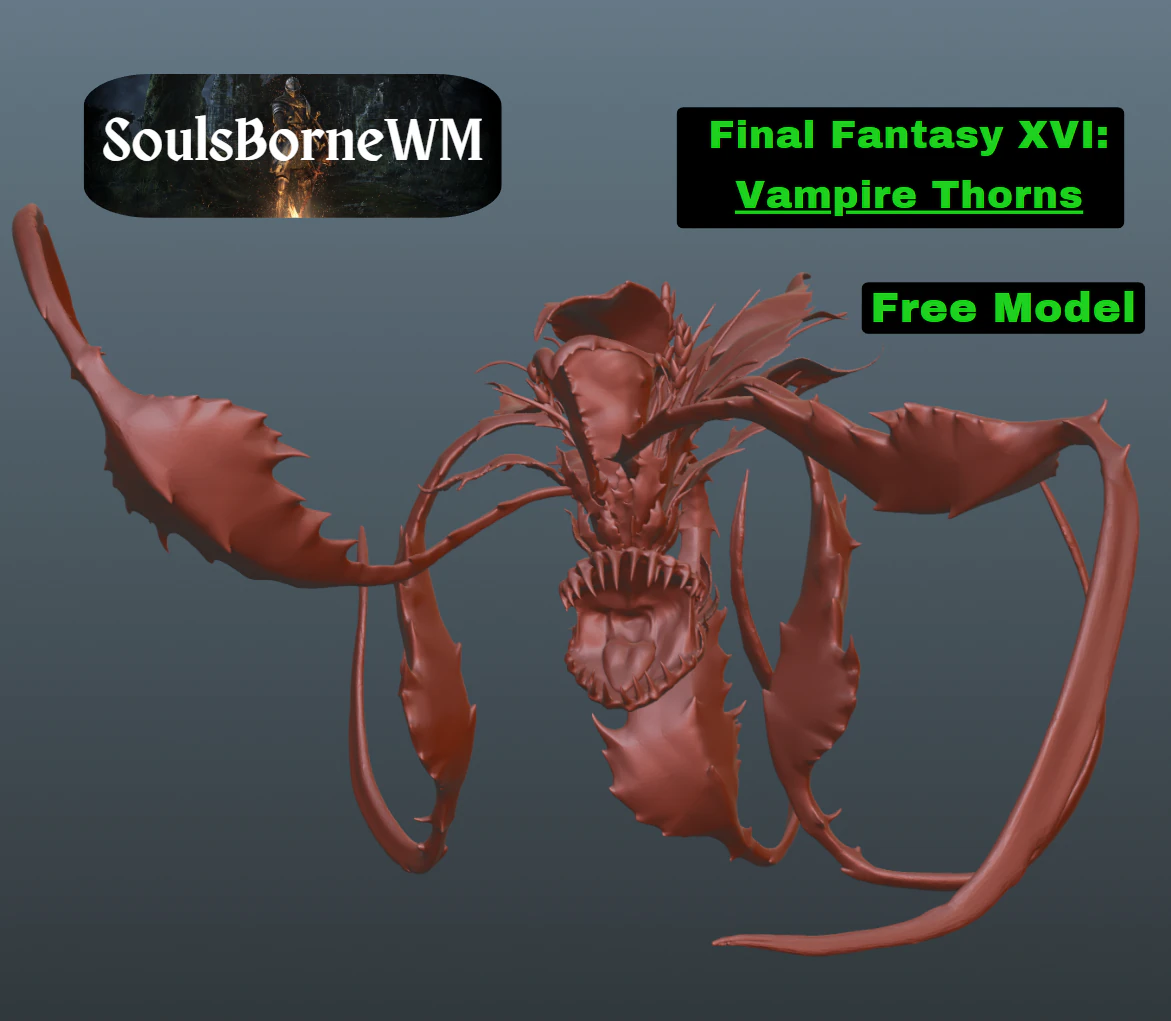 Final Fantasy 16 Vampire Thorns 3D Print Model .c4d .max .obj .3ds .fbx .stl .blend 