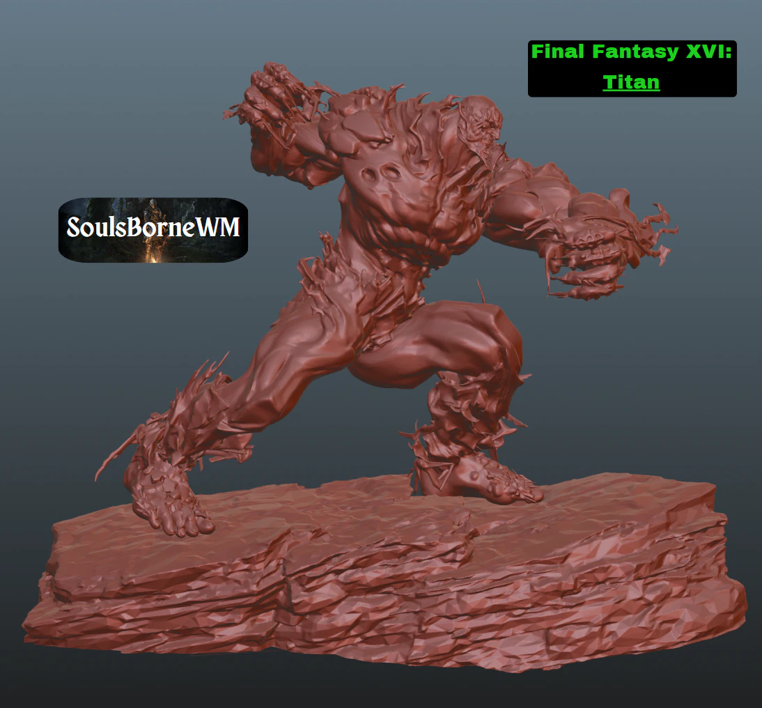 Final Fantasy 16 Titan 3D Print Model .c4d .max .obj .3ds .fbx .stl .blend 